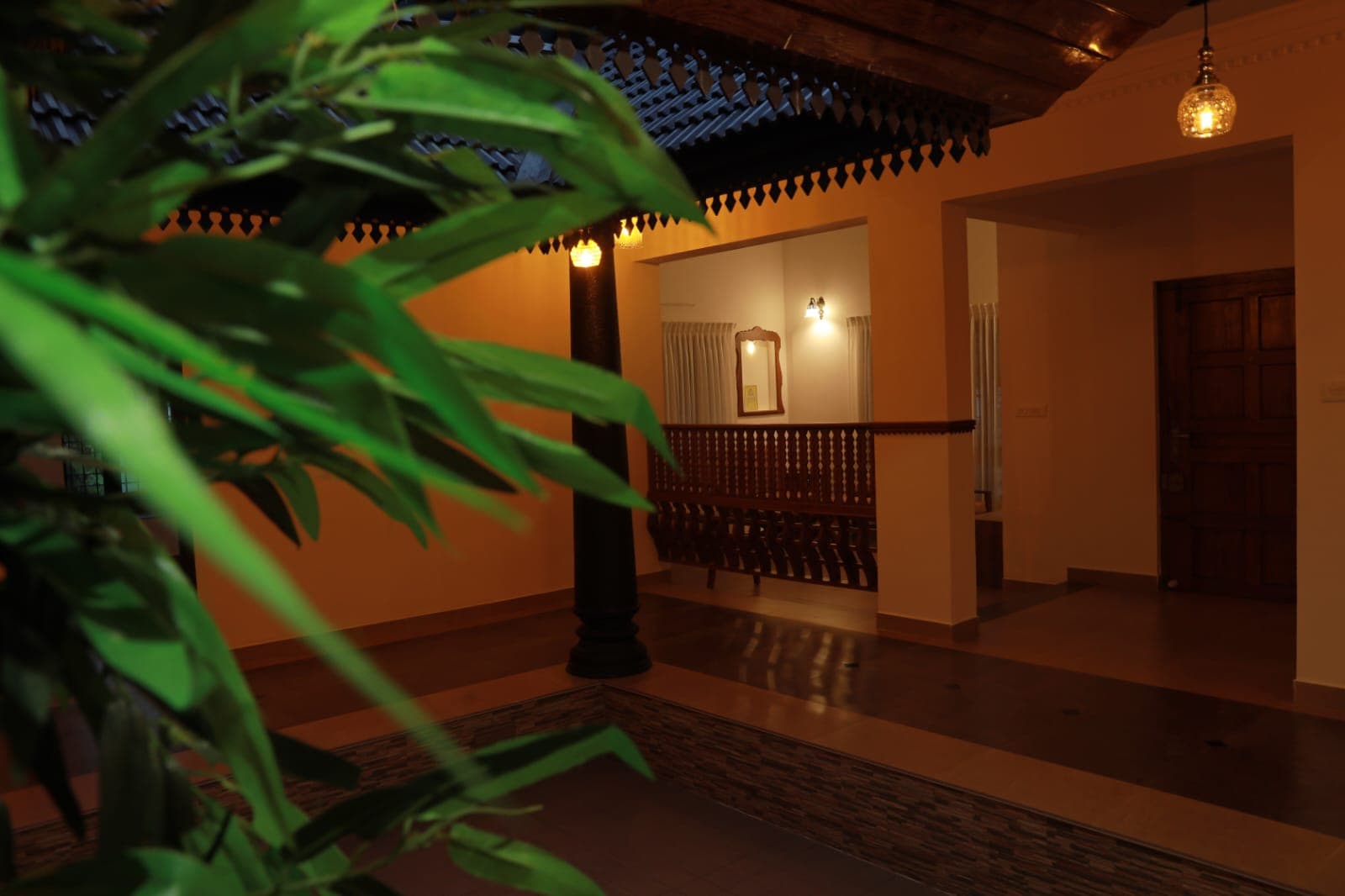Bamboo foliage framing the verandah