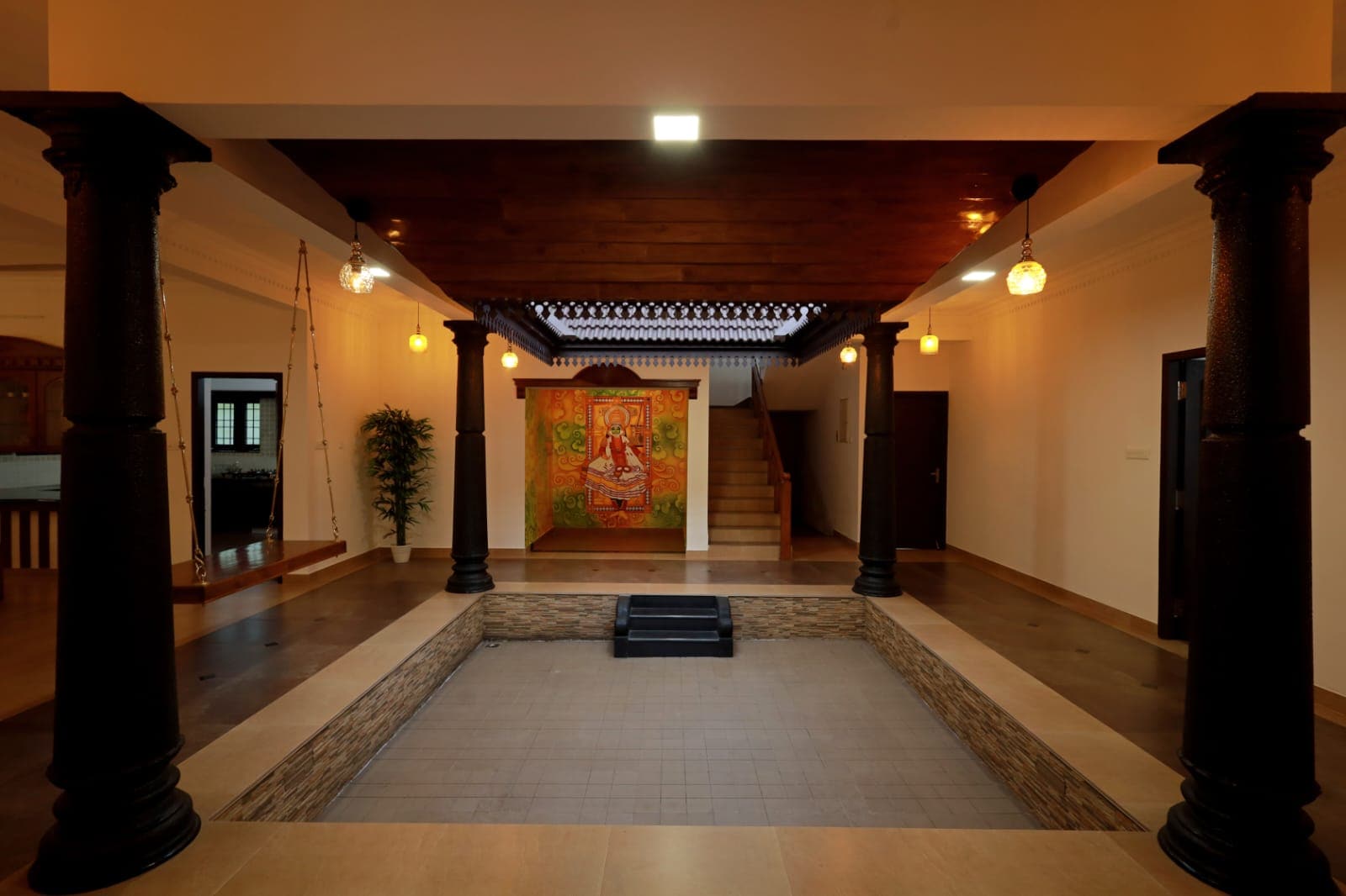 The inner courtyard at first light